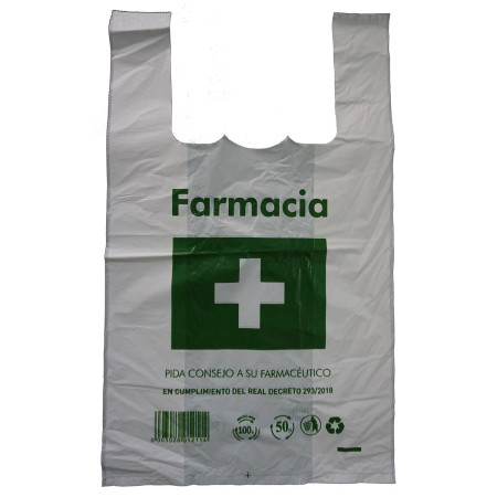 Bolsas de plástico con asa para farmacia